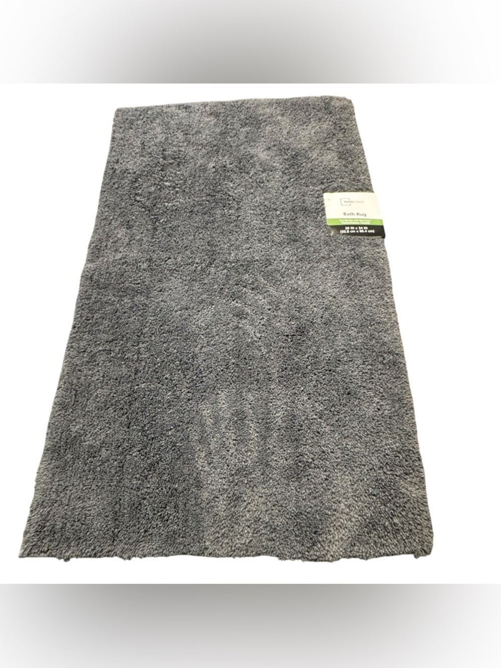 NWTS Mainstay 20” x 34” Soothing Gray Polyester Bath Rug Mat w Latex Backing